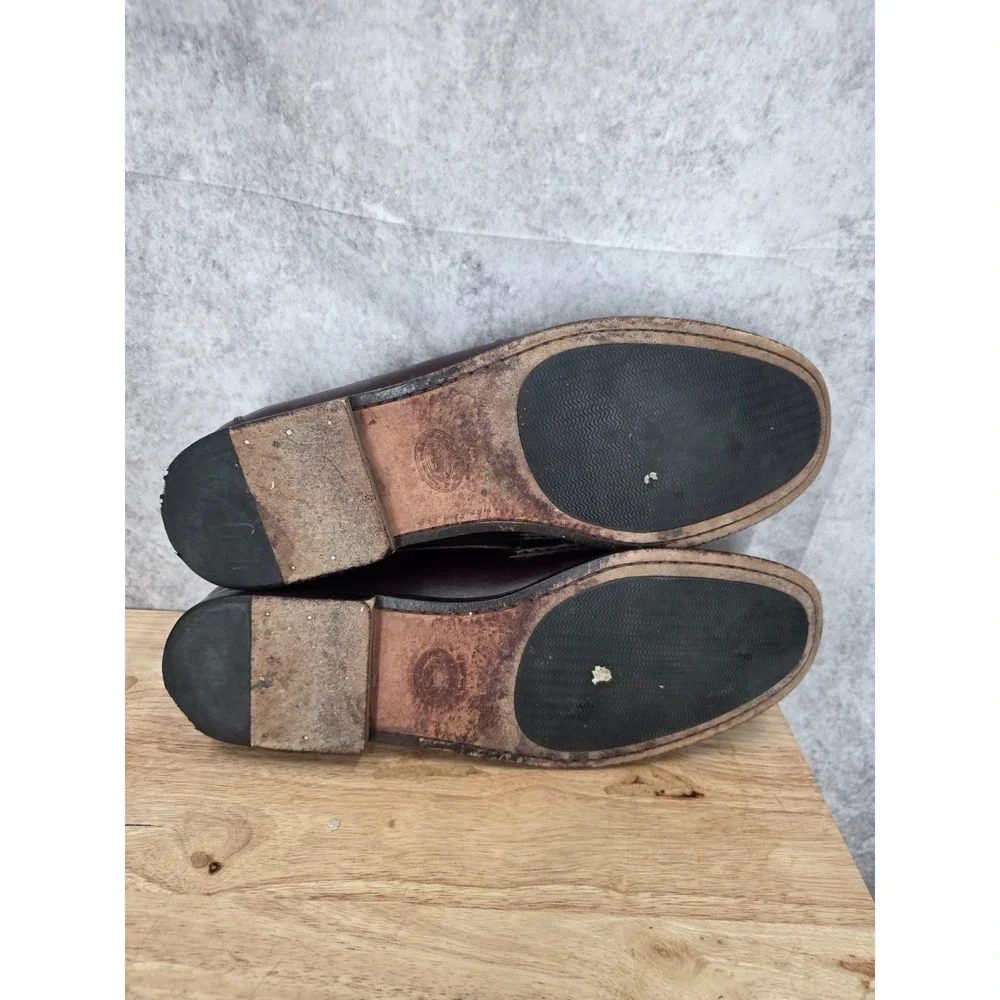 HS Trask Loafers Mens 14 M Brown Leather Tasseled Slip On Casual Shoes Brazil
